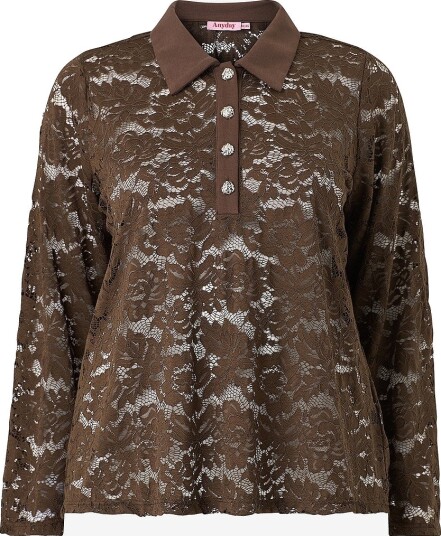 Anyday Skjorte Any Teresia 481 Lace Polo Brun