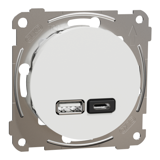 Elko One USB-C og USB-A lader 21W RH Elko One USB-C og USB-A lader 21W RH