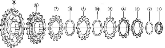 Shimano Dura Ace klinge sett 19 og 21 tenner for CS-7700
