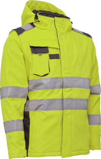 Elka Synlig Xtrem Vinter Softshell Jakke Fl.gul/grå L