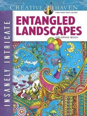 Creative Haven Insanely Intricate Entangled Landscapes Coloring Book Av Angela Porter