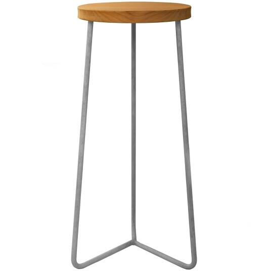Grythyttan Stålmöbler Pall V1 Teak/galvanisert 31 cm Grå