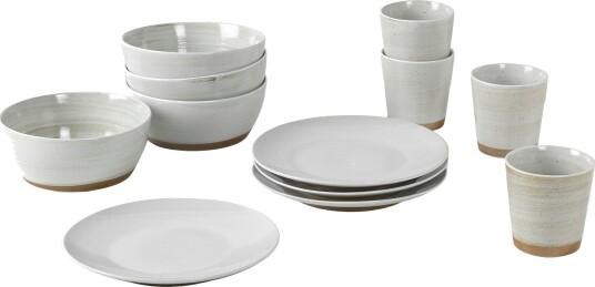 Grød Frokostsett 12 Deler, Hvit