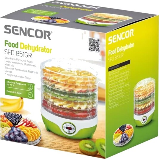 Sencor SFD 851GR Matdehydrator 240 W hvit/grønn