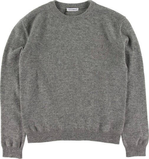 Dolce & Gabbana Genser Ull Grå Melert m. Broderi Dolce & Gabbana 8 år 128 Genser