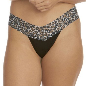 Hanky Panky Truser Classic Cotton Low Rise Thong Svart m?nstret bomull One Size Dame