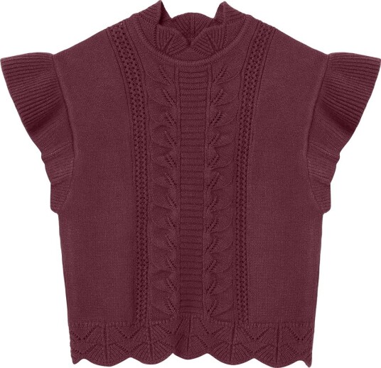 Fliink Vest   Strikk   Allilly Wide   Burgunder   Fliink   1 1½ år (80 86)   Vest   Bordeaux