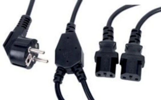 Apparatkabel 2 x C13 svart