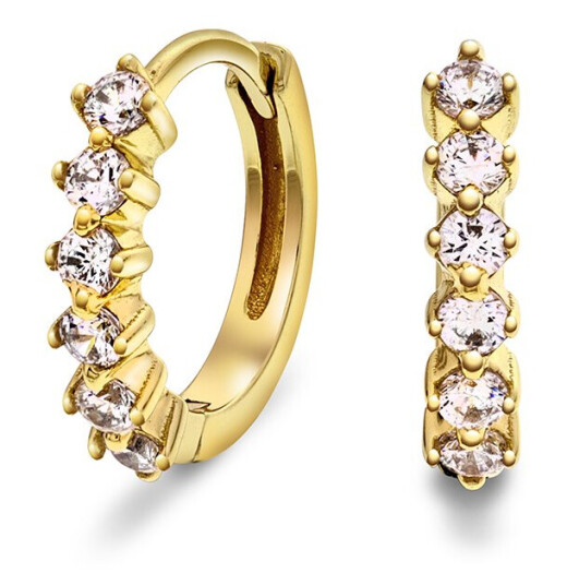 Pan Jewelry, Øreringer i forgylt sølv med zirkonia