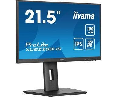 Iiyama ProLite XUB2293HS-B6 21.5" Full HD IPS-Skjerm med 100Hz og HDMI - Matt Svart