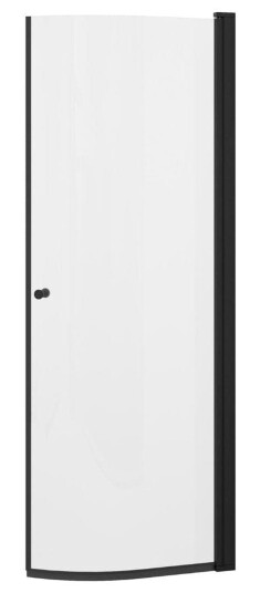 Vikingbad Liam Dusjdør Buet H195cm Svart Matt / 90cm Høyre Klart Glass