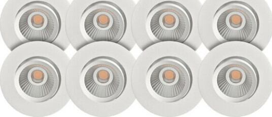 Namron Alfa Eco Downlight 8W matt hvit 8-pack - 3220256