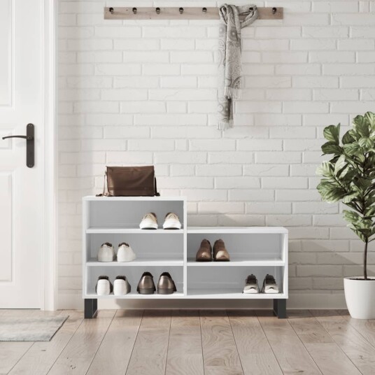 Skoskap høyglans hvit 102x36x60 cm konstruert tre 8721012114371 Skoskap høyglans hvit 102x36x60 cm konstruert tre 8721012114371