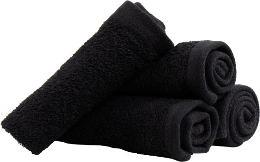 By Borg Vaskekluter 4-pak - 100% Myk bomull med høy absorberingsevne - 30x30 cm - Svarte vaskekluter fra danske