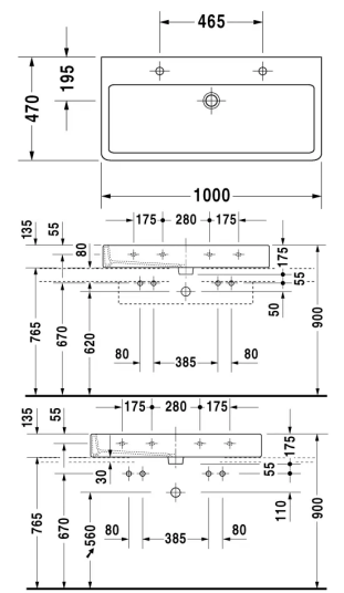 Duravit Vero servant, 100x47 cm, hvit Duravit Vero servant, 100x47 cm, hvit