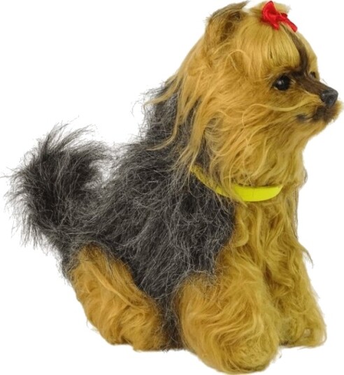 Leantoys Interaktiv Hund Yorkshire Terrier York Plysj Som Bjeffer Og Løper Med Hale