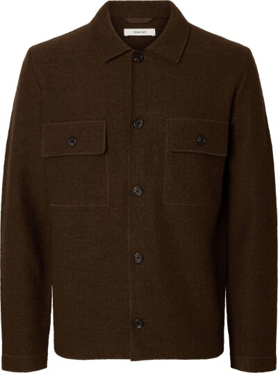Selected Slmnealy Ls Knit Workwear Cardigan Noos Brown M