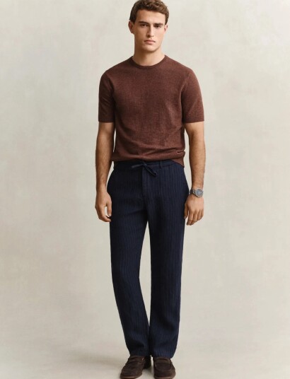 GANT Reg Striped Linen Ds Pants Navy XXL GANT Reg Striped Linen Ds Pants Navy XXL