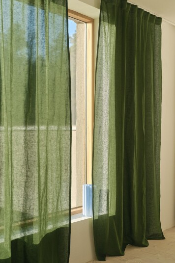 Jotex Gardin Linblanding 2pakke mørkgrønn LILL 219858504300