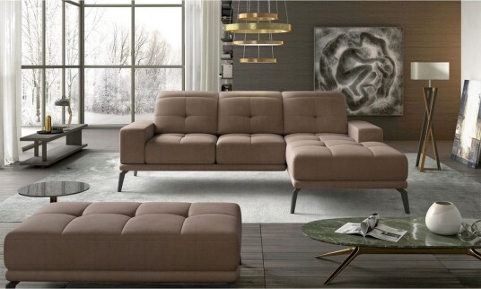 Hjørnesofa Eltap Torrense 265x175x98 cm Monolith 09 Lysebrun Høyre