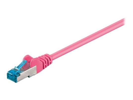 Goobay Koblingskabel Rj-45 Hann Til Rj-45 Hann 25 Cm Sftp Pimf Cat 6A Halogenfri Formstøpt Uten Hindringer Magenta