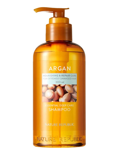 Nature Republic Argan Essential Moisture Repairing Shampoo   Nude   300 ML