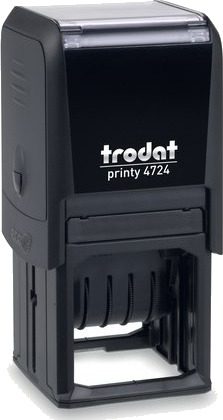 Trodat 4724 Tekst /Datostempel 39 X 39 Mm Sort 60 Mm 55 Mm 113 Mm