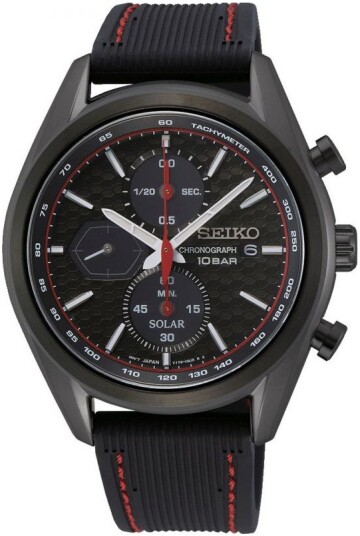 Seiko Herreklokke SSC777P1 Sort/Gummi Ø41 mm