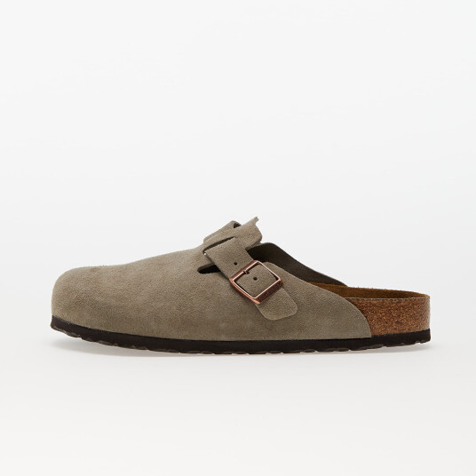 Joggesko Birkenstock Boston Soft Fotbed Velvet Leather Taupe EUR 43