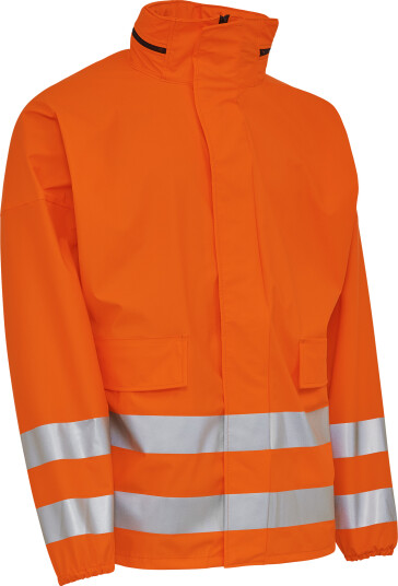 Elka PU synlig regnjakke - Fl. oransje - L
