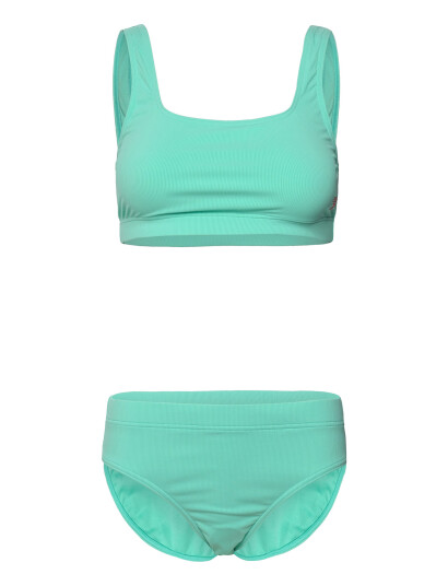 Speedo Womens Textured Deep U-Back 2Pc - Blue - 36