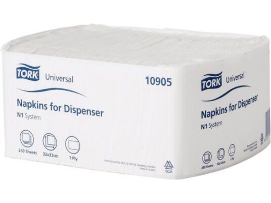 Serviet Tork N1 Novafold 33X30 Cm Nyfiber Hvit,300 Stk/Pk