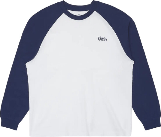 Edwin Alex T Shirt Ls White/Maritime Blue White M