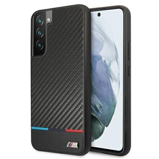 Bmw Samsung Galaxy S22 Plus Deksel Tricolor Stripe Carbon Svart Bmw Samsung Galaxy S22 Plus Deksel Tricolor Stripe Carbon Svart