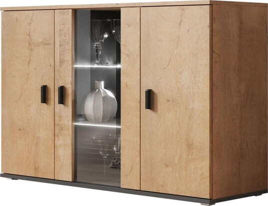 Soho Kommode 41x120 cm LED belysning Eik/Svart