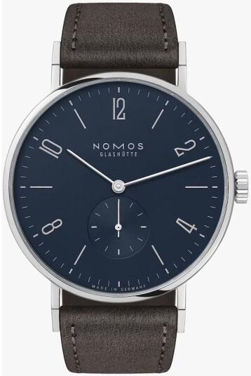 Nomos Glashütte Herreklokke N 166 Tangente Blå/Lær Ø37.5 mm