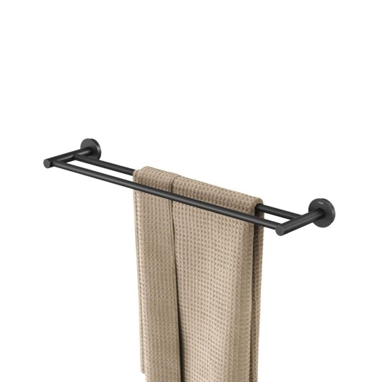 Tiger Orion Håndklestang 60cm Dobbel Svart Tiger Orion Håndklestang 60cm Dobbel Svart