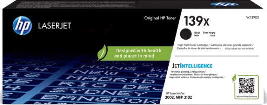 HP Toner 139X / W1390X Sort Høykapasitet (4.000 sider) Original