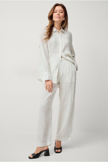 Gina Tricot Bukser Denise Linen Trousers Hvit Gina Tricot Bukser Denise Linen Trousers Hvit