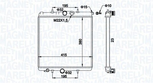 Radiator MAGNETI MARELLI 350213194100 Radiator MAGNETI MARELLI 350213194100