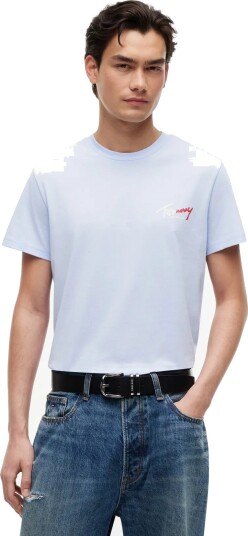 Tommy Jeans Tjm Slim Sign Chest Ss Tee Ext Blue XS Tommy Jeans Tjm Slim Sign Chest Ss Tee Ext Blue XS