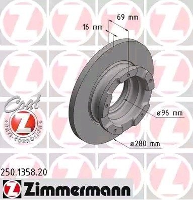 ZIMMERMANN 250.1358.20 Bremseskive