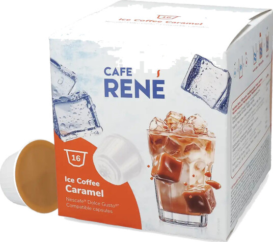 Café René | Karamell iskaffe 16 kapsler til Dolce Gusto