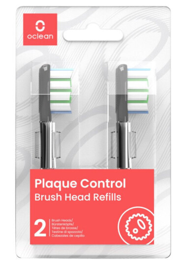 OCLEAN PLAQUE CONTROL RESERVEBØRSTE 2 STK, SORT