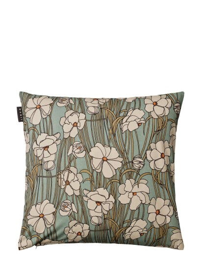 LINUM Jazz Cushion Cover Patterned LINUM GREY GREEN 50X 50CM