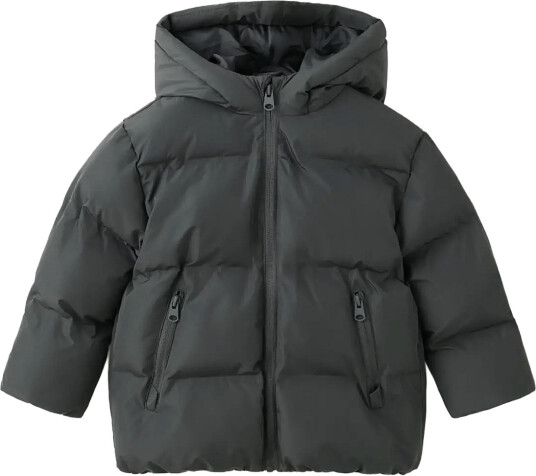 Mango Hood Puffer Coat Grey 12 18M