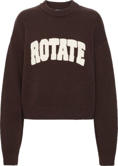 ROTATE Crewneck Sweater Brown M ROTATE Crewneck Sweater Brown M