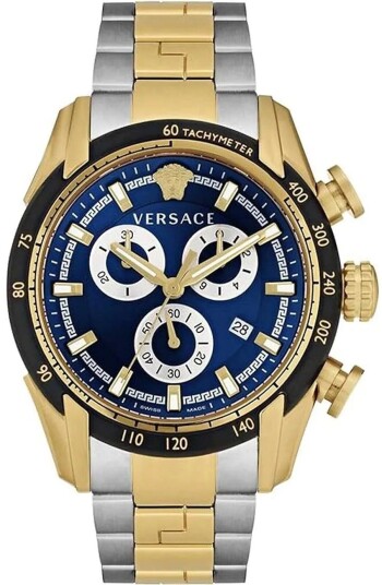 Versace Herreklokke VE2I01021 V Ray Blå/Gulltonet stål Ø44 mm