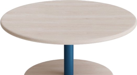 Bord Donut, Ø700 Mm, Højde 350 Mm, Hvidpigm. Ask På Azurblåt Understel