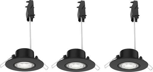 Philips Cilantro downlight svart 3 pk